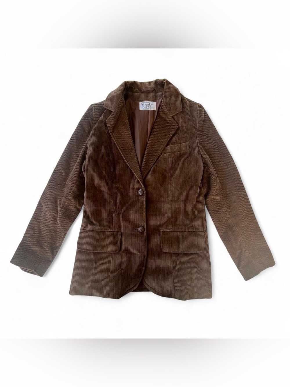 Vintage Corduroy Blazer Jacket Brown Size 7 Classic Retro Layering Academia